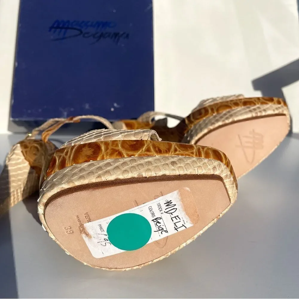 Massimo Dogama Italian Python Nude Platform Heel 9